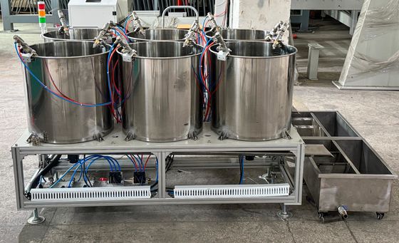 मोल्डेड पल्प खाद्य पैकेजिंग के लिए सटीक 6-स्थिति रोटरी कोटिंग सिस्टम - समान फिल्म मोटाई नियंत्रण