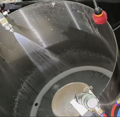 पल्स मोल्ड टेबलवेयर के पानी/तेल बाधा कोटिंग के लिए स्मार्ट 24-स्टेशन स्पिन कोटिंग लाइन