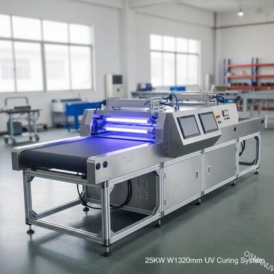 25KW W1320mm दो लैंप यूवी लाइट इलाज मशीन कन्वेयर सिस्टम
