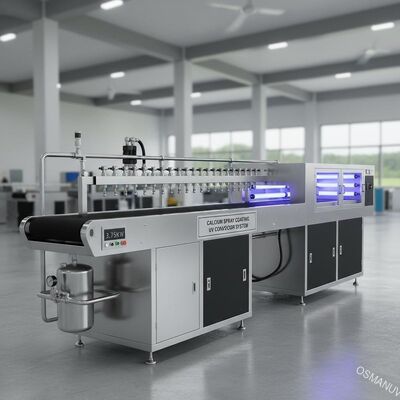 कैल्शियम स्प्रे कोटिंग मशीन / यूवी कन्वेयर सिस्टम 1800mm लंबाई 3.75KW