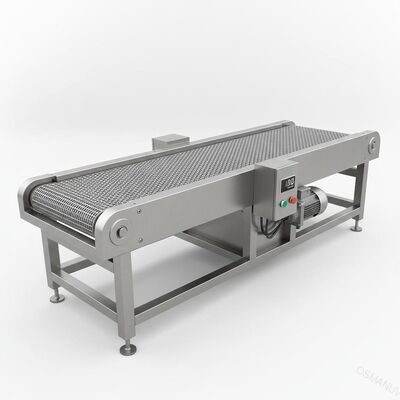 W1320mm 1 मीटर / मिन स्टेनलेस स्टील कन्वेयर बेल्ट मशीन / मेष बेल्ट कन्वेयर