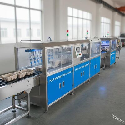 पल्प मोल्डिंग स्प्रे पेंट प्रोडक्शन लाइन, स्पॉट यूवी कोटर मशीन 380V 50HZ