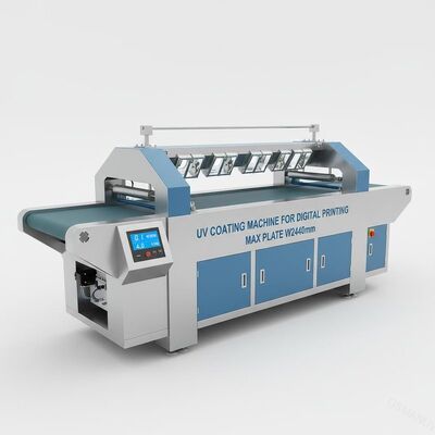 डिजिटल प्रिंटिंग के लिए यूवी कोटिंग मशीन 0.1M / मिनट 4KW W2440mm मैक्स प्लेट