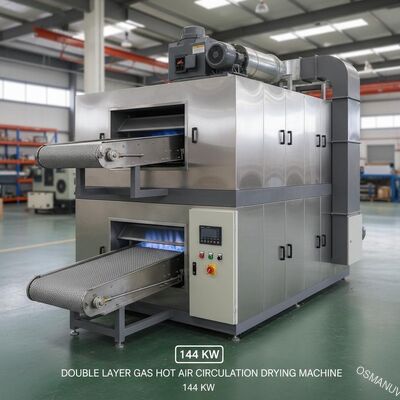 दोहरी परत गैस गर्म हवा परिसंचरण सुखाने की मशीन के लिए 1320 कन्वेयर 144 Kw