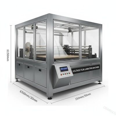 बोर्ड या प्लास्टिक या ग्लास का विमान 360-410V/50HZ वोल्टेज फिल्म लैमिनेटिंग मशीन 6300*1550*1200 मिमी के कुल आयाम के साथ