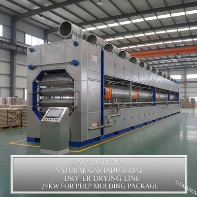 भारी ड्यूटी 28m प्राकृतिक गैस औद्योगिक ड्रायर ड्राईंग लाइन 24kw के लिए पल्स मोल्डिंग पैकेज