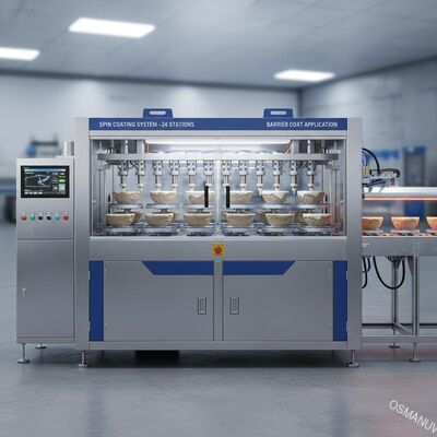 बैरियर कोट के साथ पल्स मोल्डिंग फाइबर के लिए 24 स्टेशन स्पिन कोटिंग मशीन