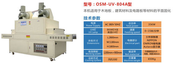 एलईडी स्पीड डिस्प्ले के साथ 27.5KW 3m / Min black Uv Conveyor मशीन