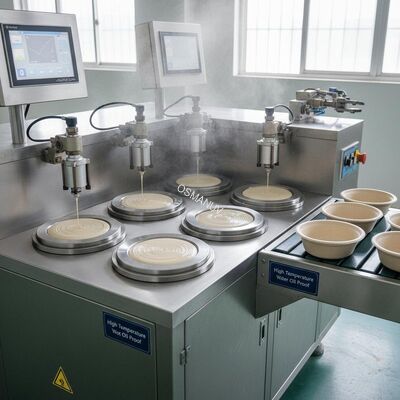 Fiber Bowl Tray Coating For High Temperature Water Hot Oil Proof Six Station Spin Coating Machine For Bamboo Paper Sugar Cane