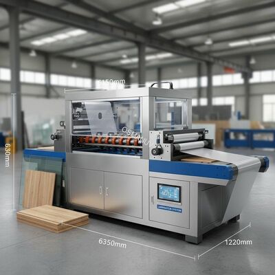 For Surface Plane Of Floor Board Glass Plastic Sheet Film Lamination Machine With Overall Dimension 6300*1550*1200mm